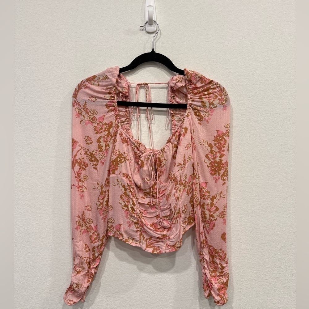 SOLD - Free People Pink Floral Blouse - Picture 6 of 7
